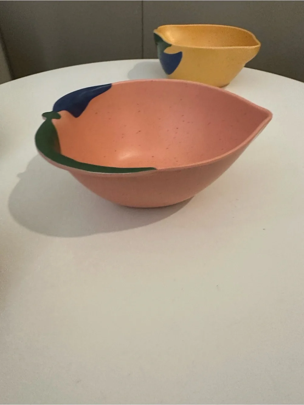 Target melamine fruit shaped bowls - pear, peach, and lemon